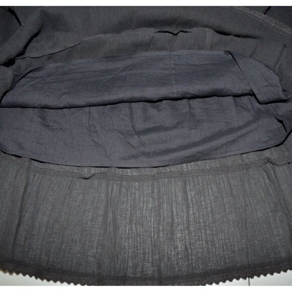 Haband! Black Tiered Flared Midi Skirt Size L Gauzy Elastic Waist Gypsy Western - Picture 6 of 8
